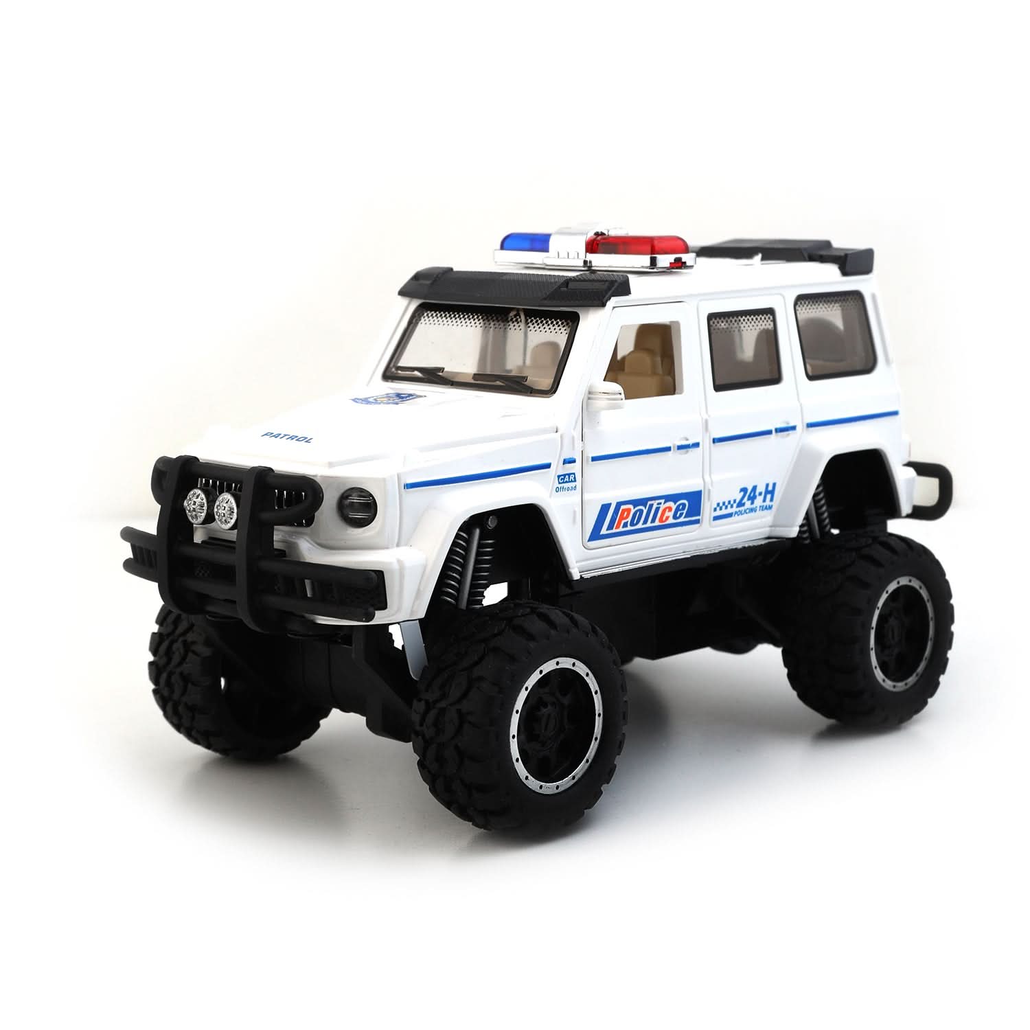 Friction Police Jeep Counter Toy  - White, Non-Remote Control, Chase Value, Chase Value