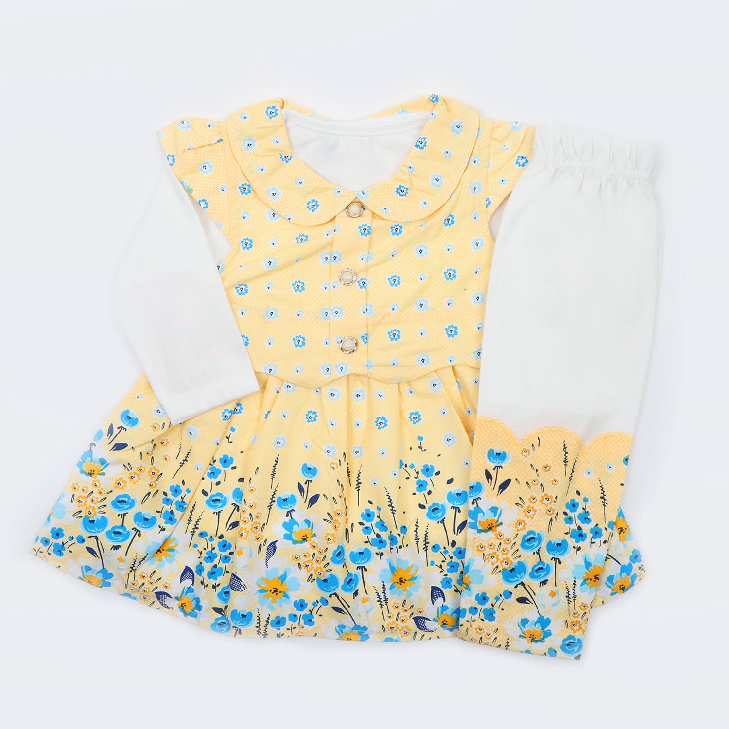 Newborn Girls Full Sleeves Suit - Yellow, Newborn Girls Sets & Suits, Chase Value, Chase Value