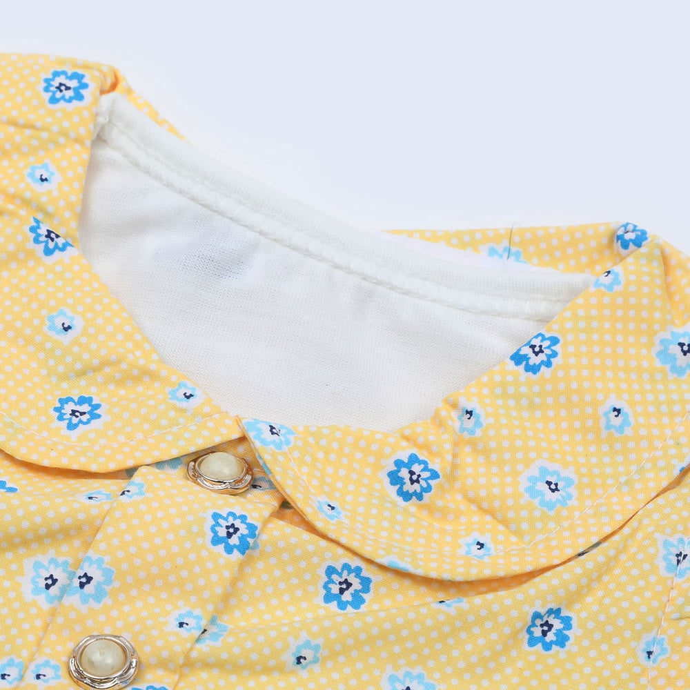 Newborn Girls Full Sleeves Suit - Yellow, Newborn Girls Sets & Suits, Chase Value, Chase Value