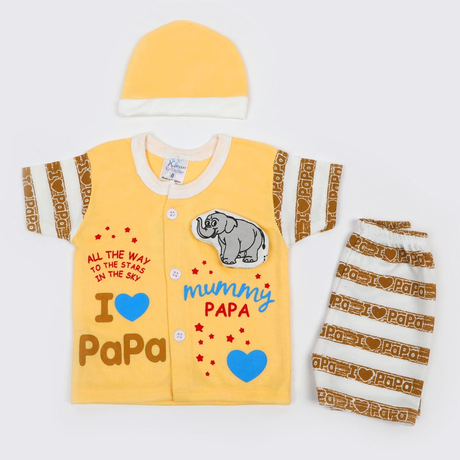 Newborn Boys Half Sleeves Suit - Yellow, Newborn Boys Sets & Suits, Chase Value, Chase Value