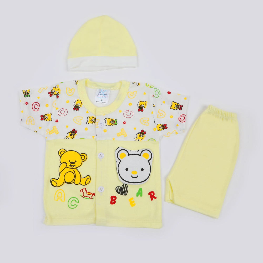 Newborn Boys Half Sleeves Suit - Yellow, Newborn Boys Sets & Suits, Chase Value, Chase Value