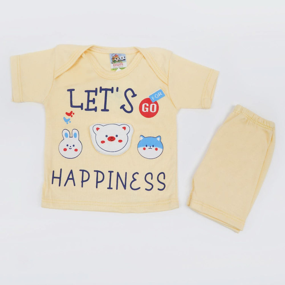 Newborn Boys Half Sleeves Suit - Yellow, Newborn Boys Sets & Suits, Chase Value, Chase Value