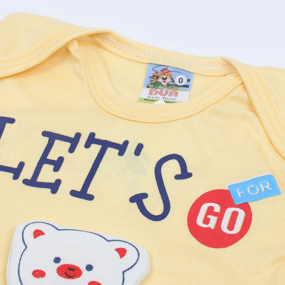 Newborn Boys Half Sleeves Suit - Yellow, Newborn Boys Sets & Suits, Chase Value, Chase Value