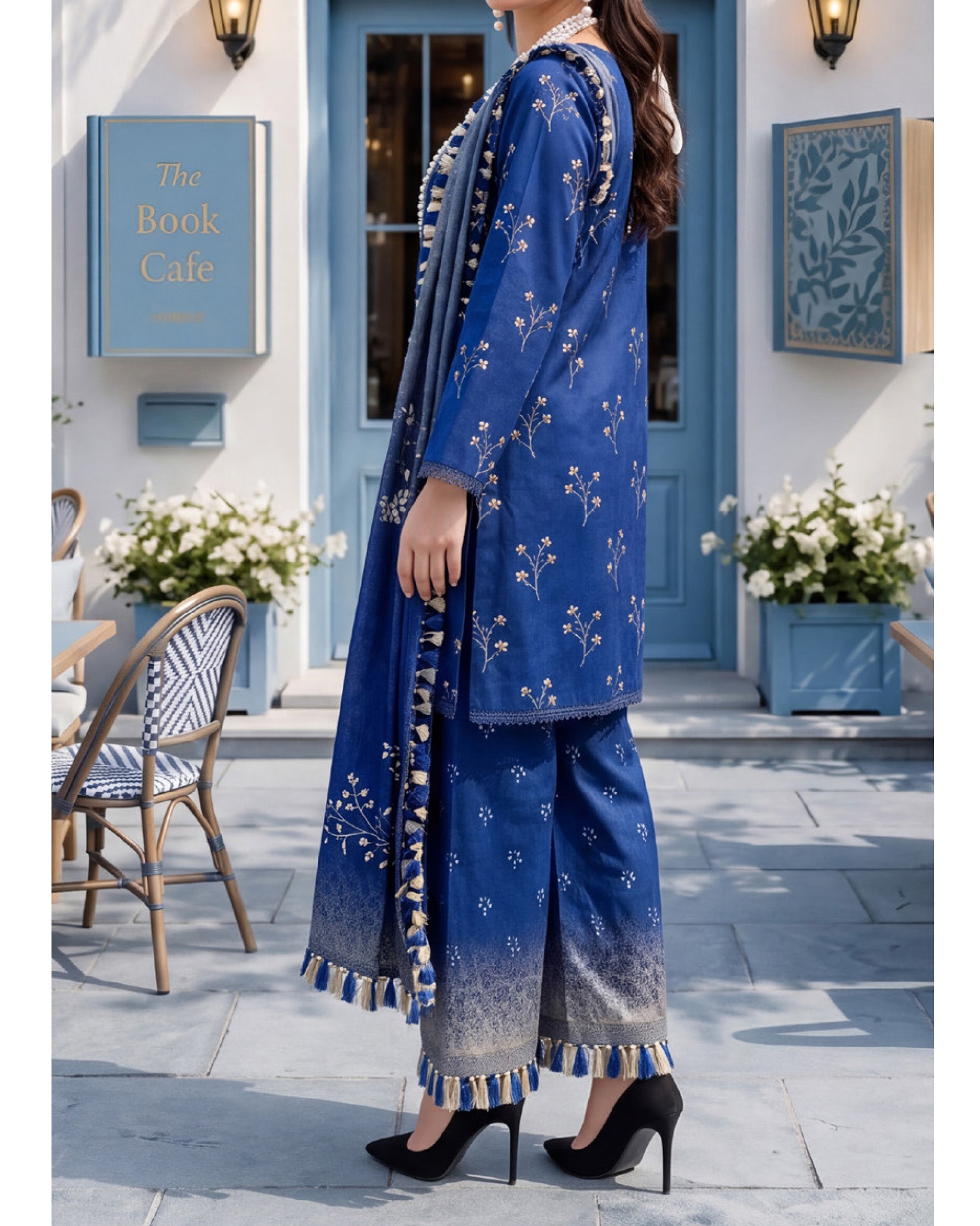 Colors Coco Cambric Printed Suit - 3 Pc by Al-Zohaib