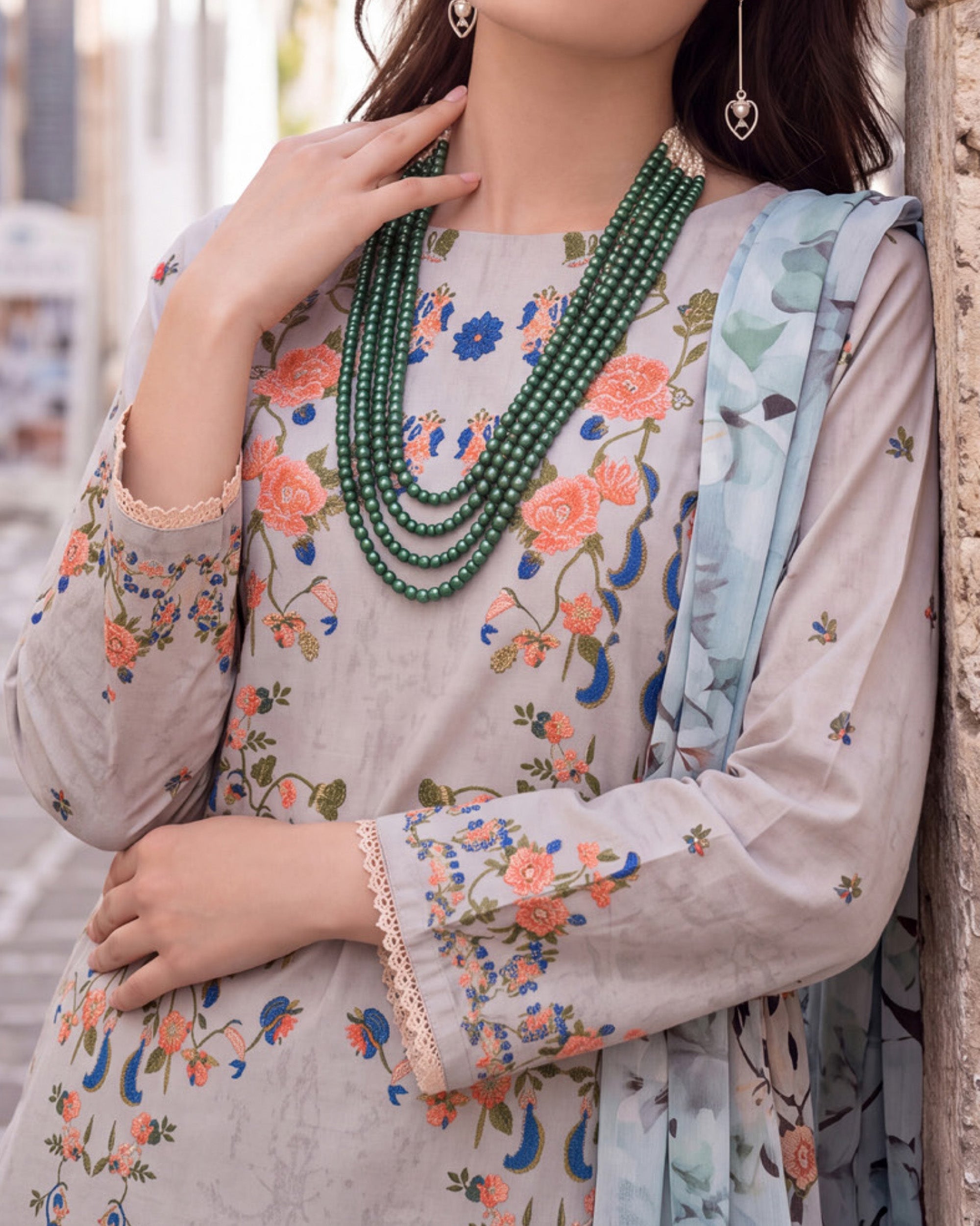 Colors Coco Cambric Printed Suit - 3 Pc by Al-Zohaib