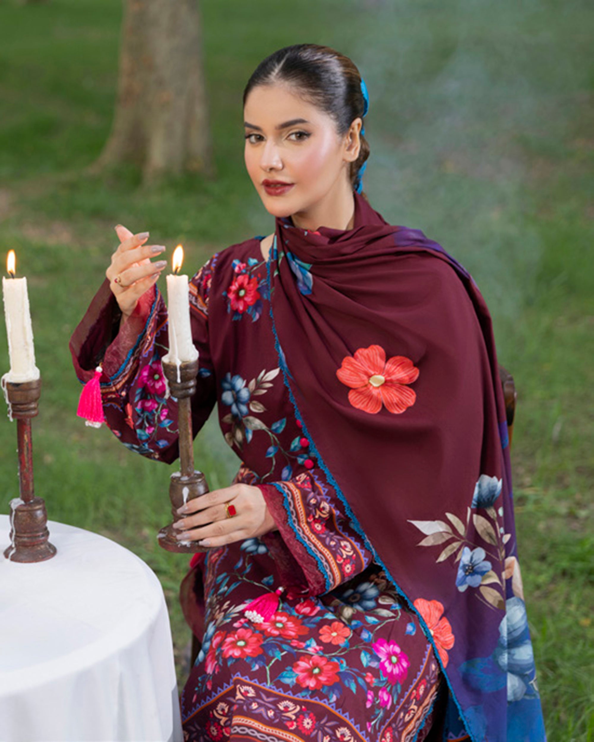 Colors Linen Digital Printed Suit - 3 Pc by Al-Zohaib