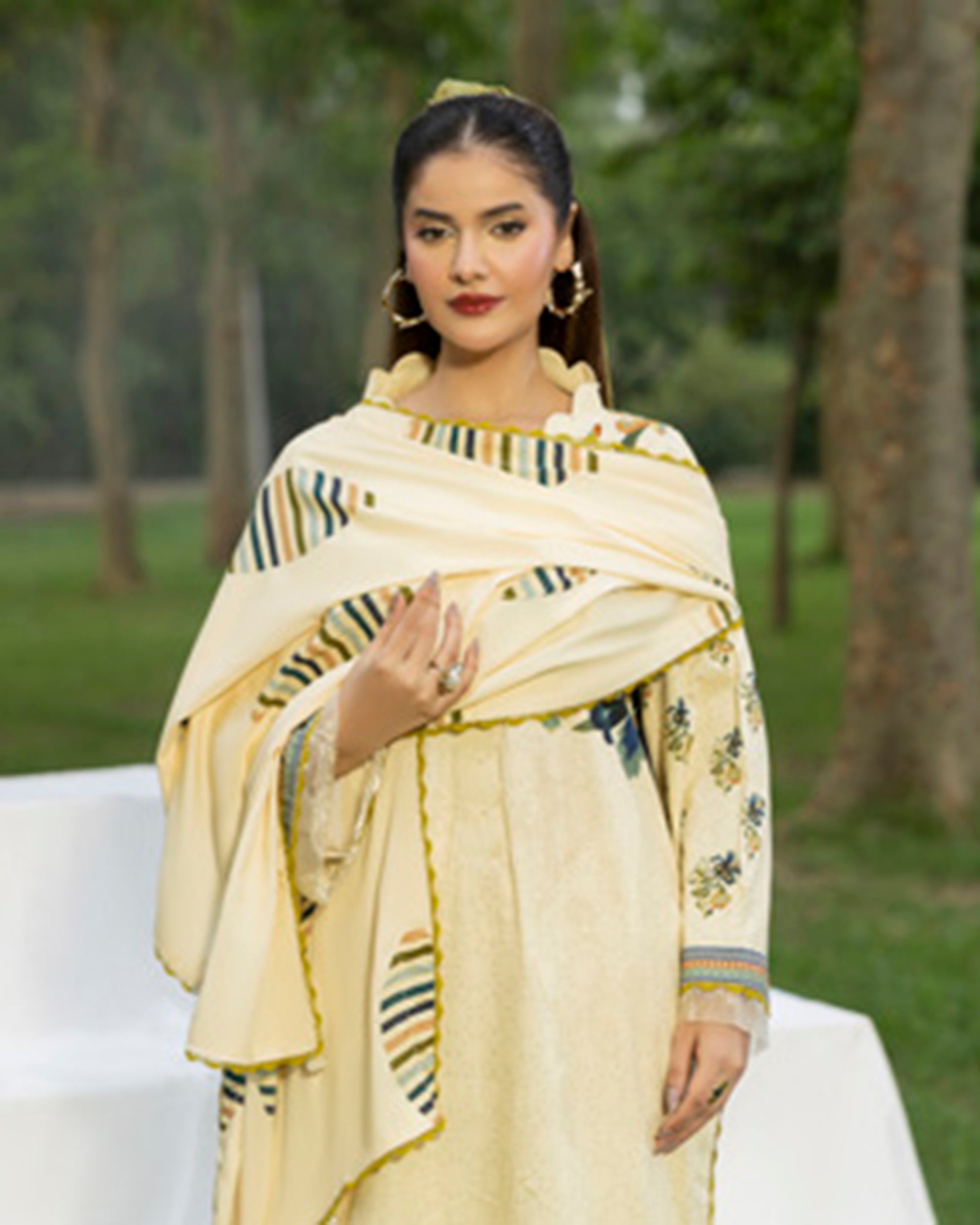 Colors Linen Digital Printed Suit - 3 Pc by Al-Zohaib
