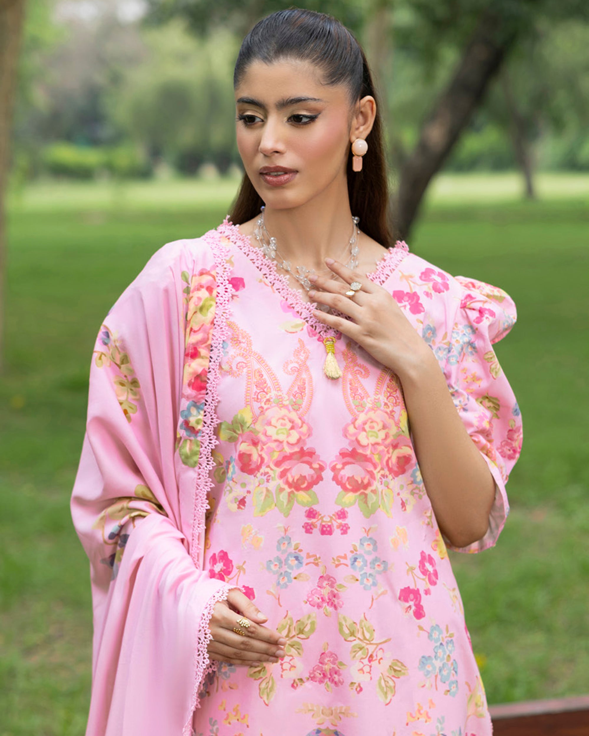 Colors Linen Digital Printed Suit - 3 Pc by Al-Zohaib