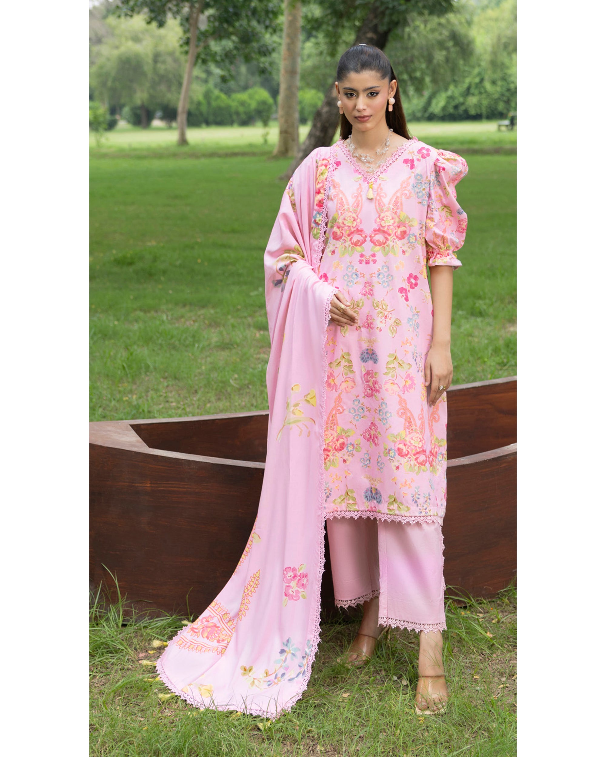 Colors Linen Digital Printed Suit - 3 Pc by Al-Zohaib