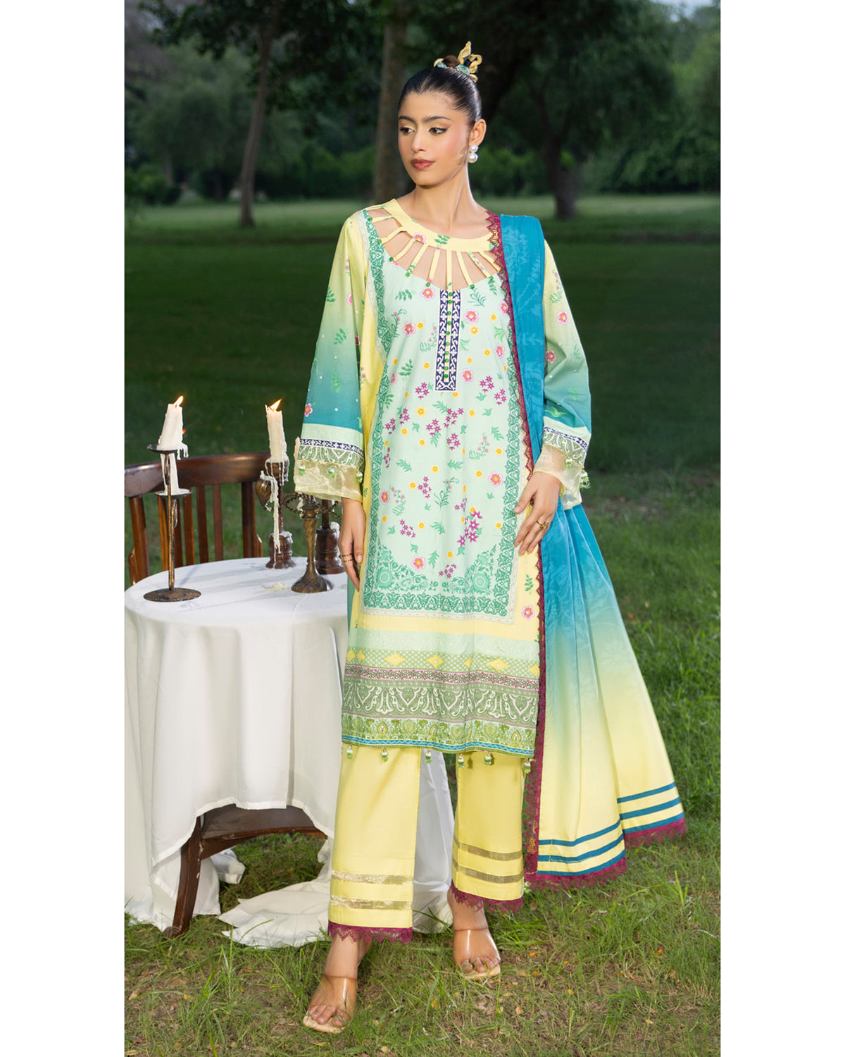 Colors Linen Digital Printed Suit - 3 Pc by Al-Zohaib