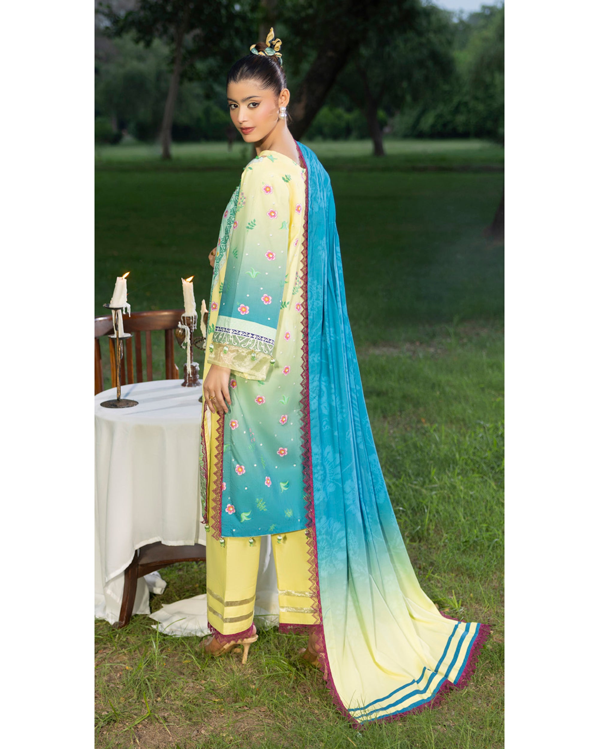 Colors Linen Digital Printed Suit - 3 Pc by Al-Zohaib