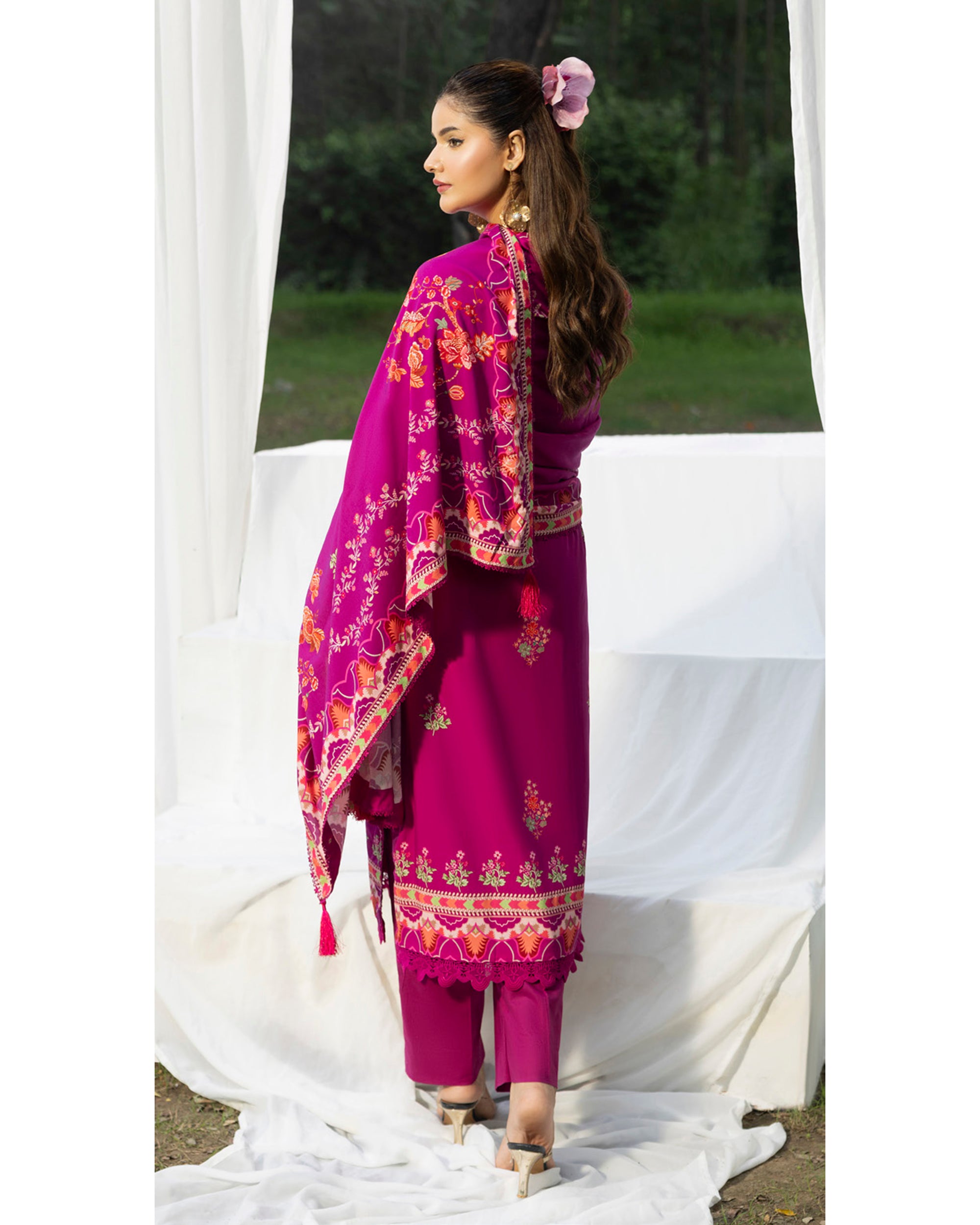 Colors Linen Digital Printed Suit - 3 Pc by Al-Zohaib