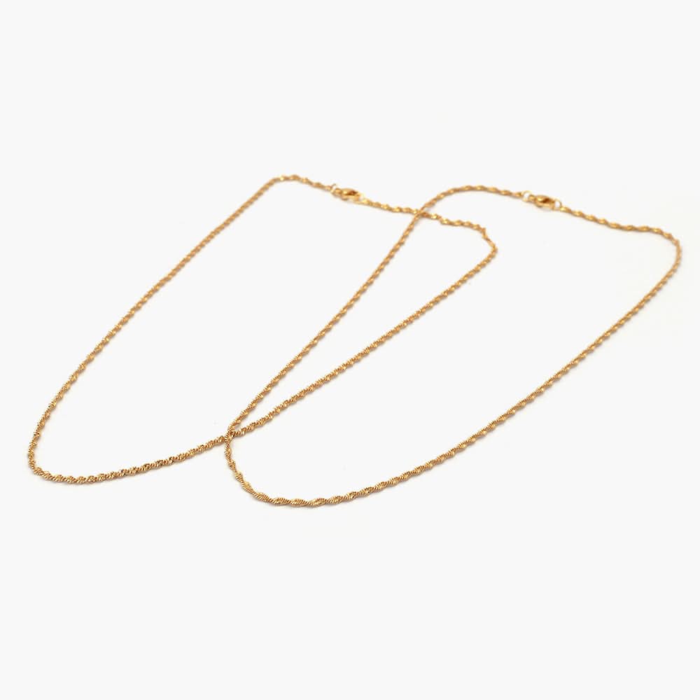Women's Chain 2Pcs Set - Golden, Women Jewellery Set, Chase Value, Chase Value