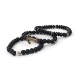 Men's Mix Beads Breclets - Black, Men's Jewellery, Chase Value, Chase Value