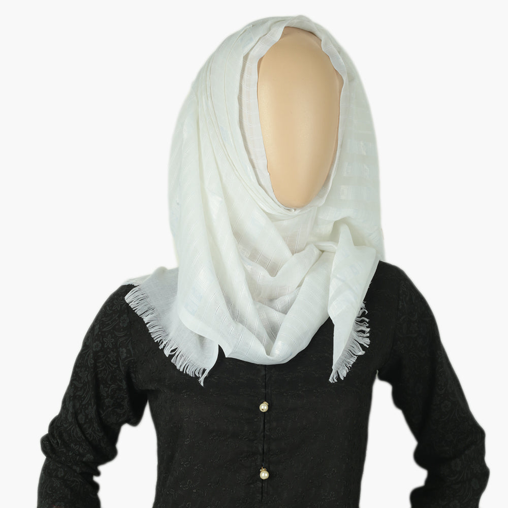 Women's Turkish Scarf - White, Women Shawls & Scarves, Chase Value, Chase Value
