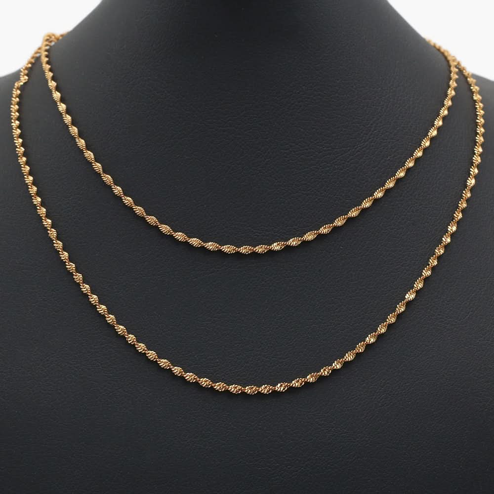 Women's Chain 2Pcs Set - Golden, Women Jewellery Set, Chase Value, Chase Value