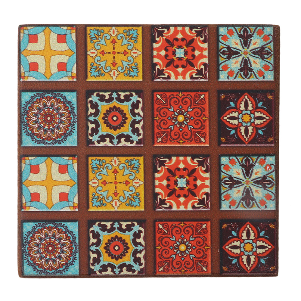 Wooden Tea Coaster Heavy White Base Pack Of 6, Thermos & Mug, Chase Value, Chase Value