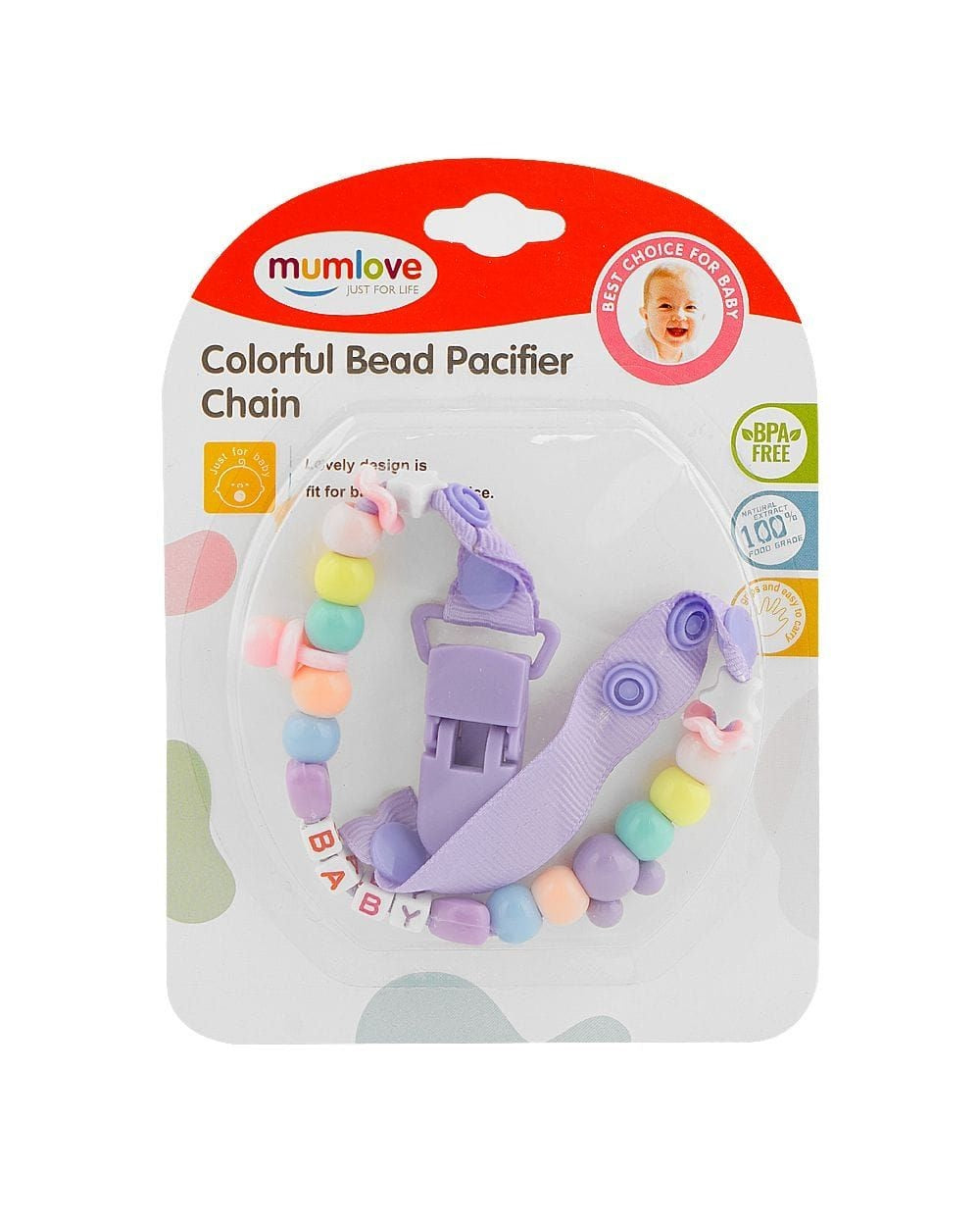 Mum Love Colorful Bead Pacifier Chain