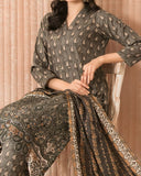 Tawakkal Aabroo Khaddar Printed Embroidered Suit - 3 Pc