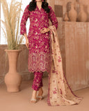 Tawakkal Aabroo Khaddar Printed Embroidered Suit - 3 Pc