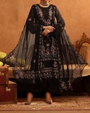 Zarineh Aina Chiffon Luxury Embroidered Suit - 3 Pc