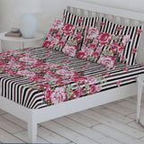 Percale Finish Fitted Sheet with 2 Pillow - Multi Color, Double Size Bed Sheet, Chase Value, Chase Value