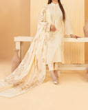 Tawakkal Abiha Stripe Leather Peach Suit with Shawl - 3 Pc, Women, 3Pcs Shalwar Suit, Tawakkal Fabrics, Chase Value