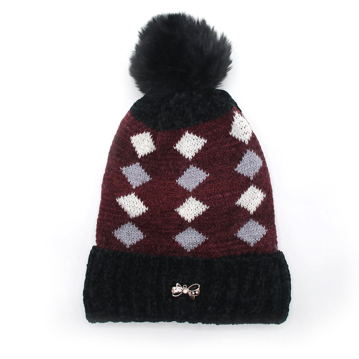 Women's Woolen Cap - Black, Women Caps & Hats, Chase Value, Chase Value