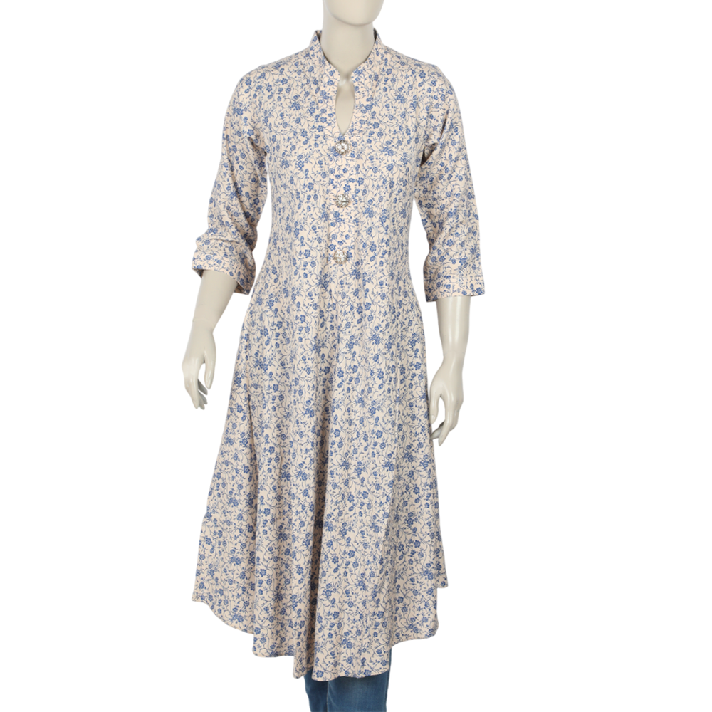 Women's Jalpari Printed Kurti - Fawn, Women Ready Kurtis, Chase Value, Chase Value