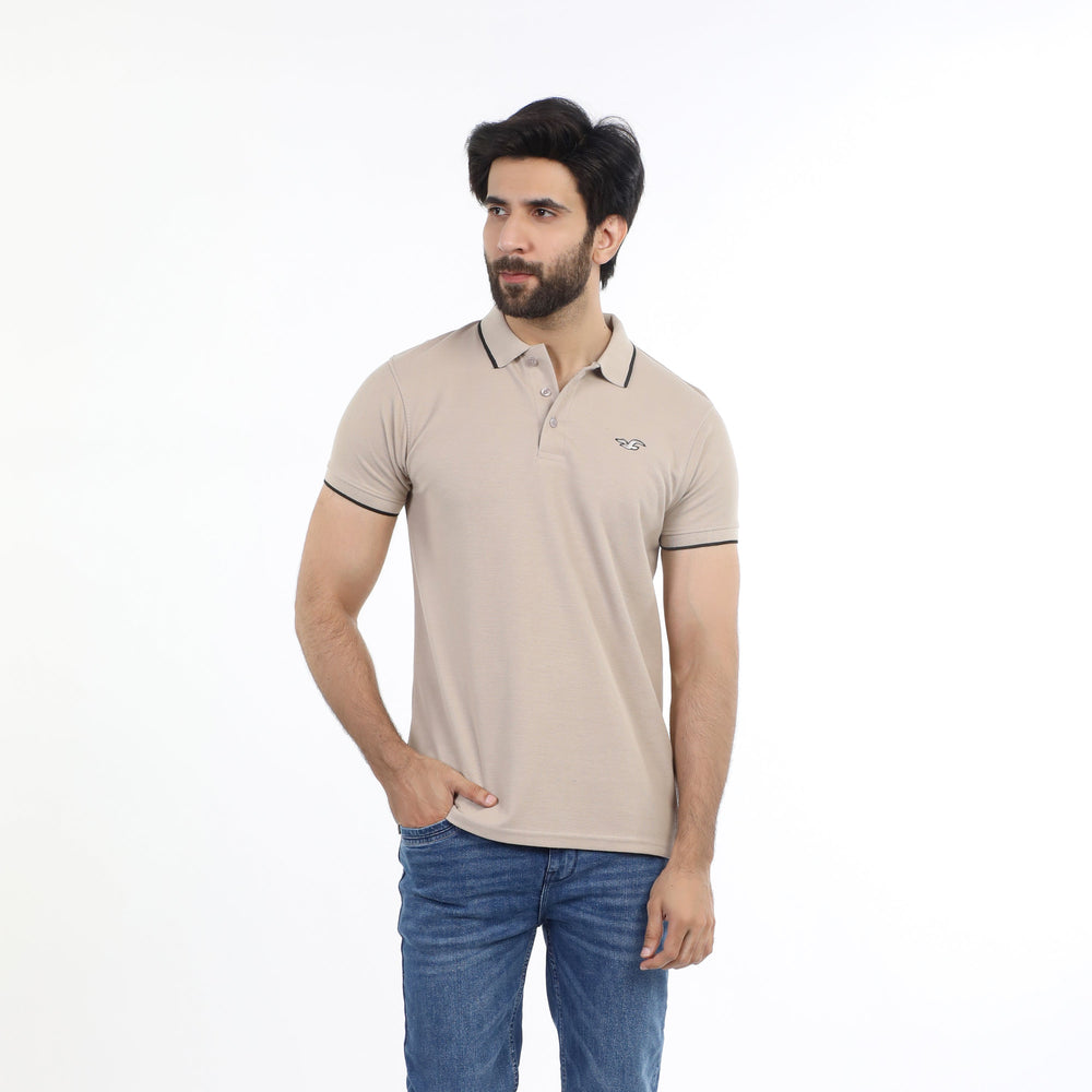 Men's Half Sleeves Polo T-Shirt - Fawn, Men's T-Shirts & Polos, Chase Value, Chase Value