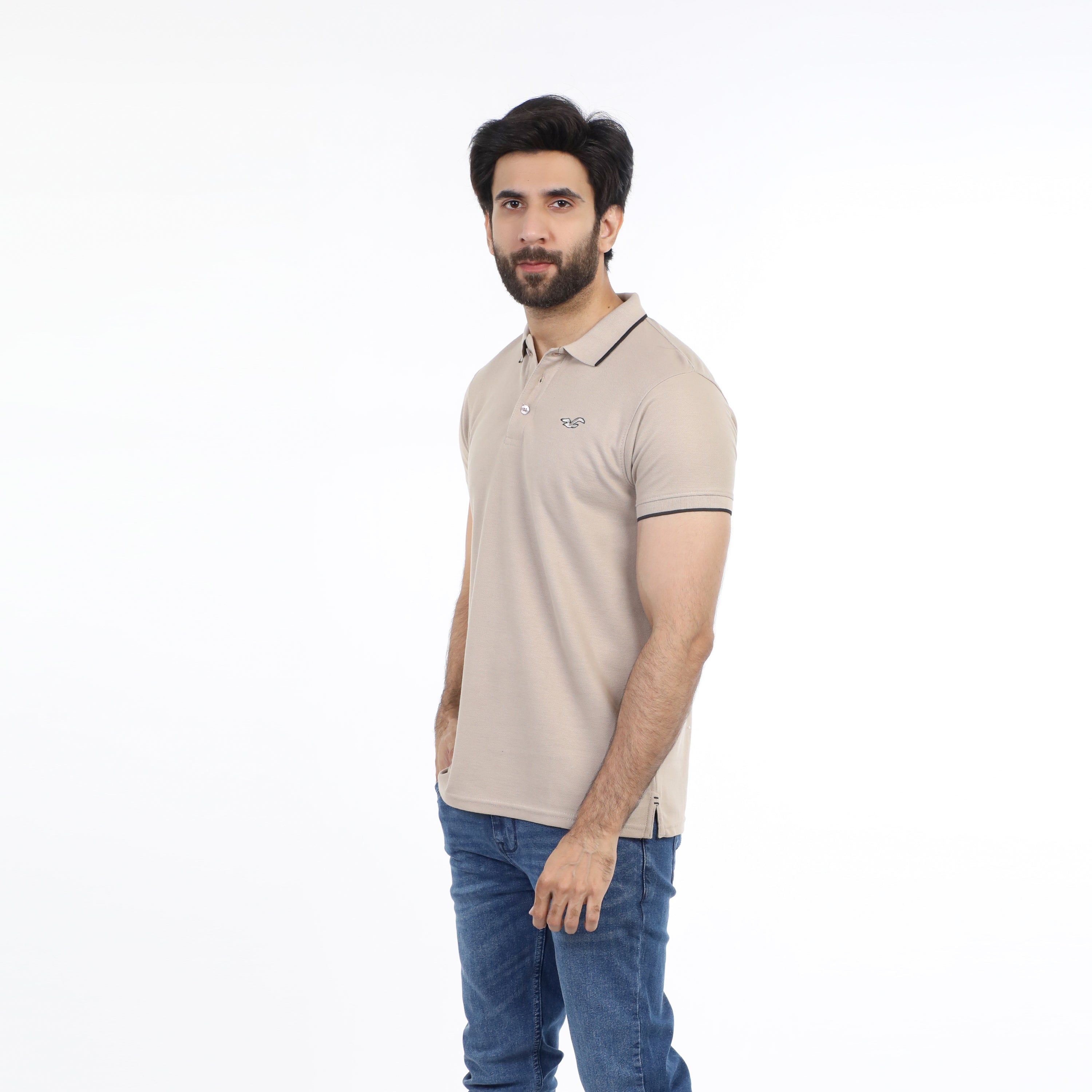 Men's Half Sleeves Polo T-Shirt - Fawn, Men's T-Shirts & Polos, Chase Value, Chase Value