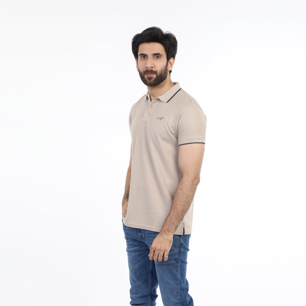 Men's Half Sleeves Polo T-Shirt - Fawn, Men's T-Shirts & Polos, Chase Value, Chase Value