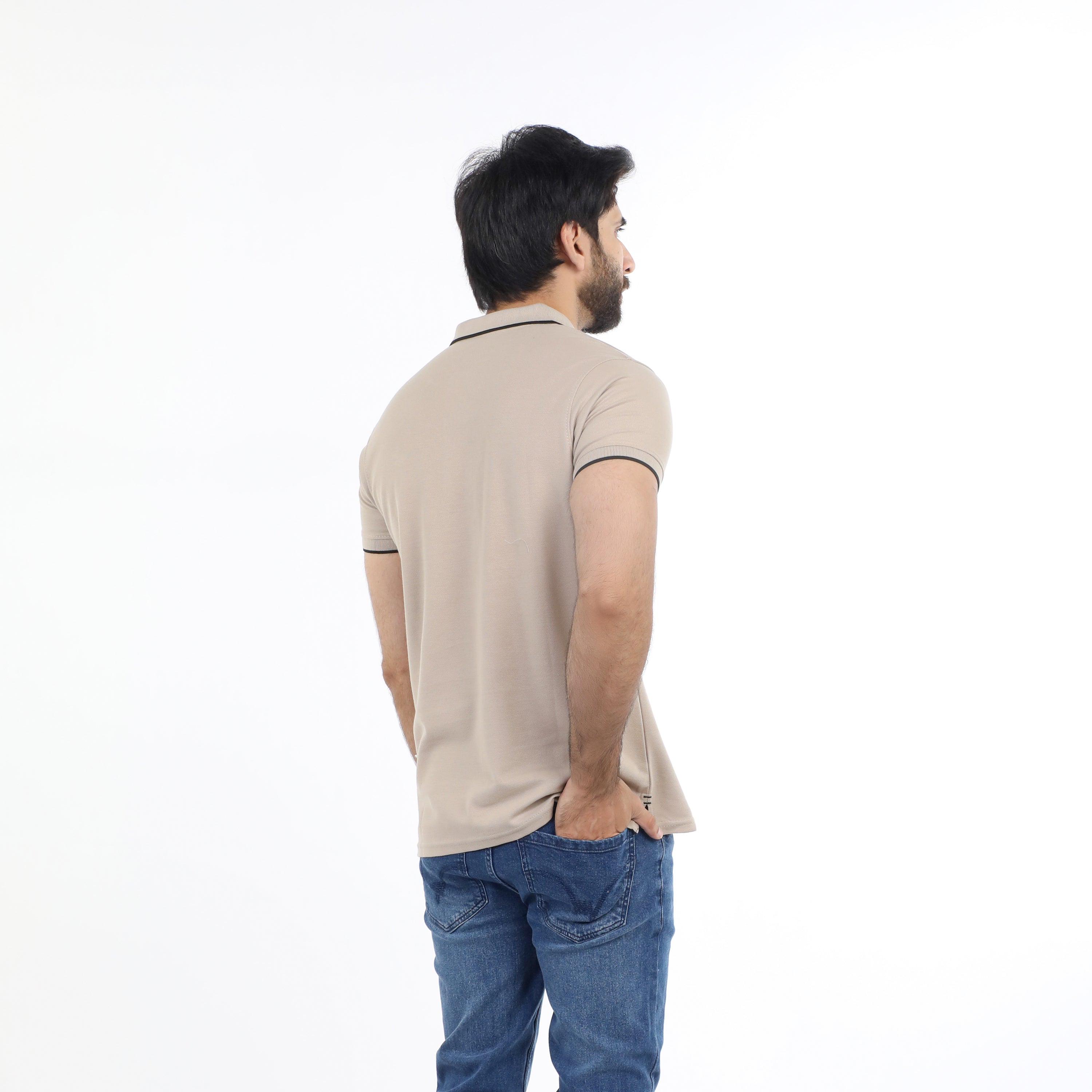 Men's Half Sleeves Polo T-Shirt - Fawn, Men's T-Shirts & Polos, Chase Value, Chase Value