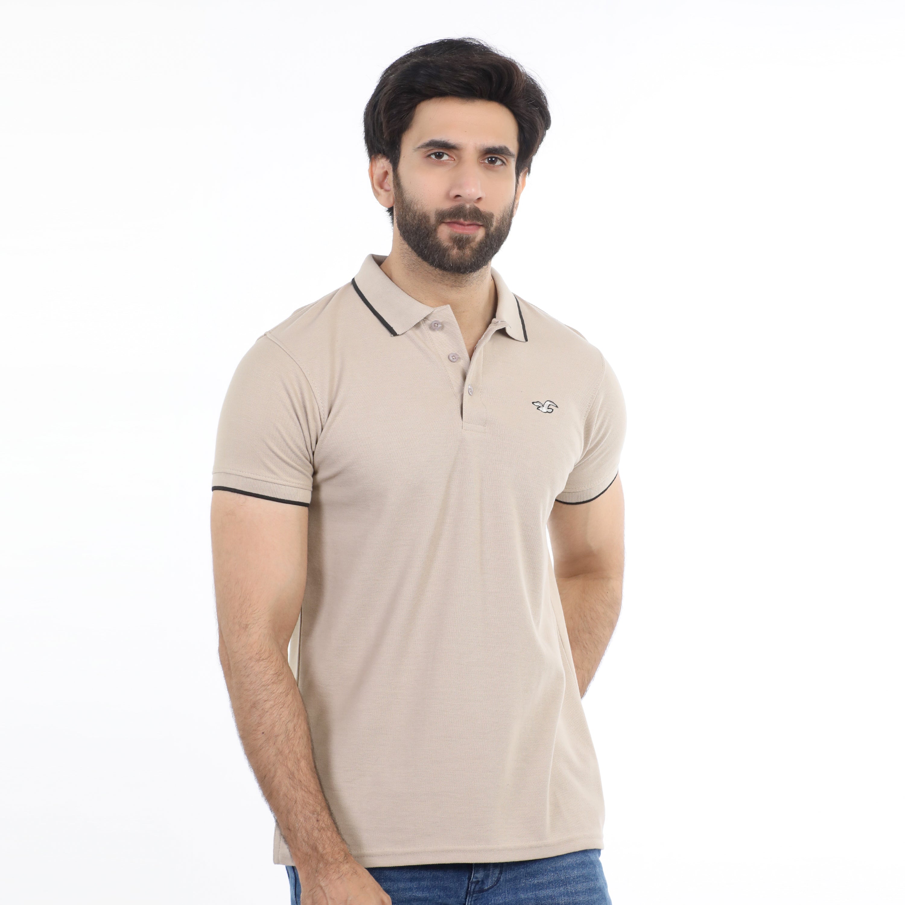 Men's Half Sleeves Polo T-Shirt - Fawn, Men's T-Shirts & Polos, Chase Value, Chase Value