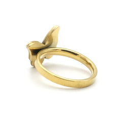 Stainless Steel Black Ring For Men - Golden