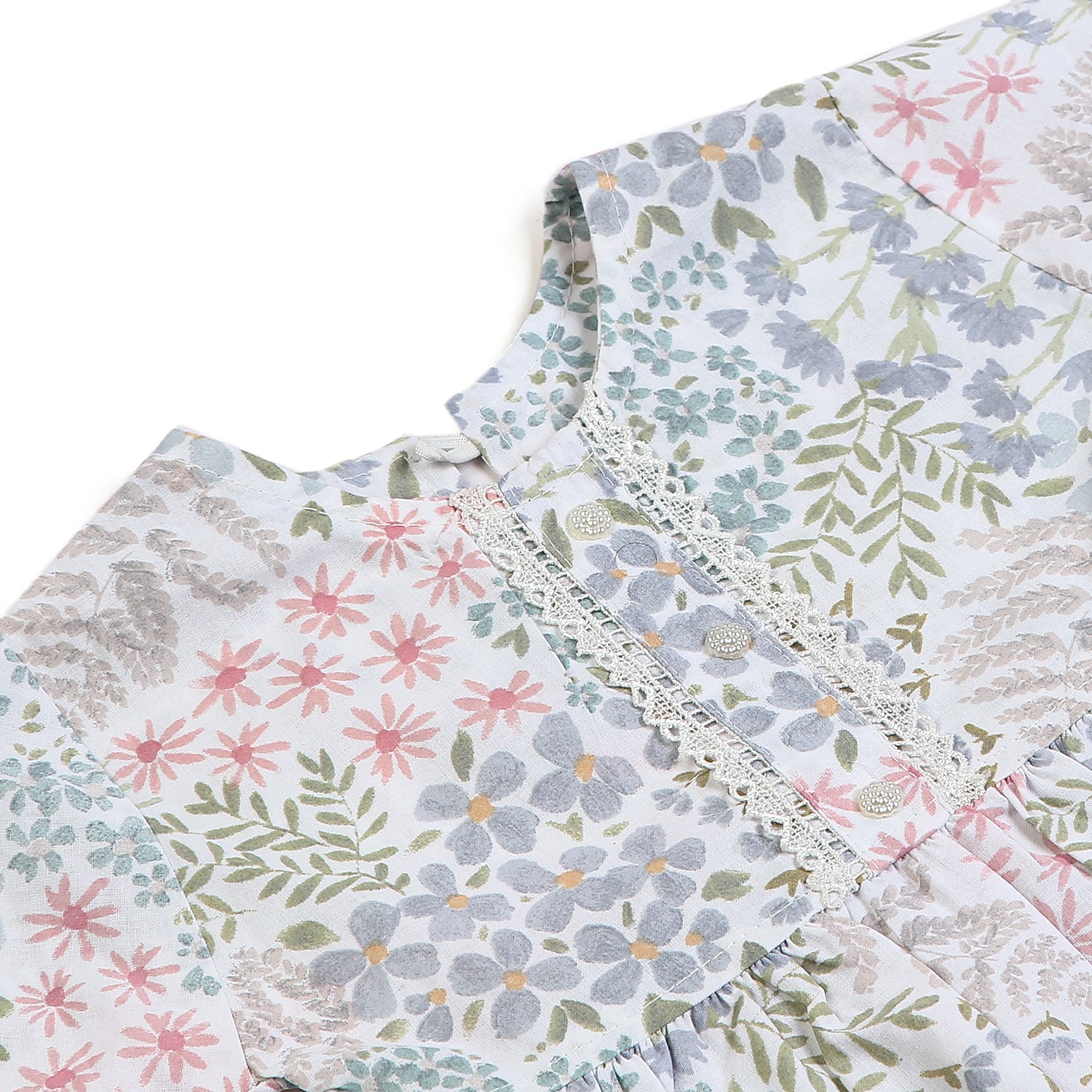 Girls Cotton Half Sleeves Suit - Green & White, Girls Shalwar Kameez, Chase Value, Chase Value