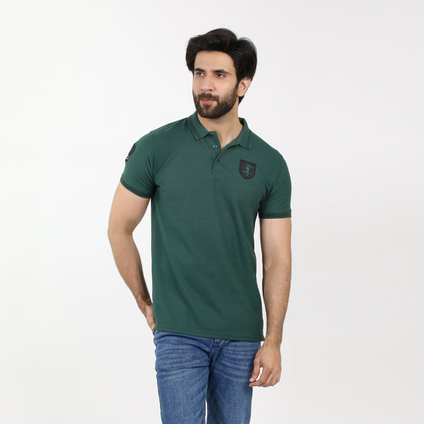 Men's Half Sleeves Polo T-Shirt - Green