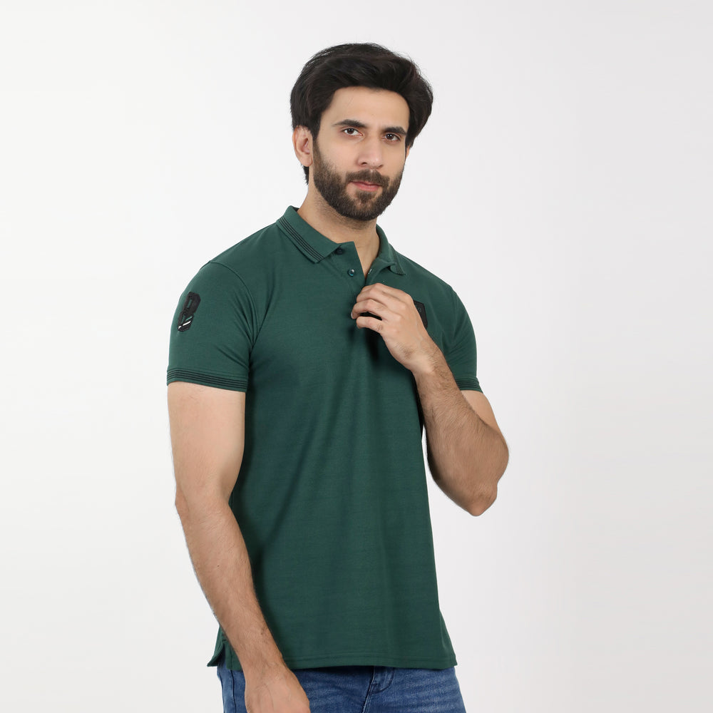 Men's Half Sleeves Polo T-Shirt - Green, Men's T-Shirts & Polos, Chase Value, Chase Value