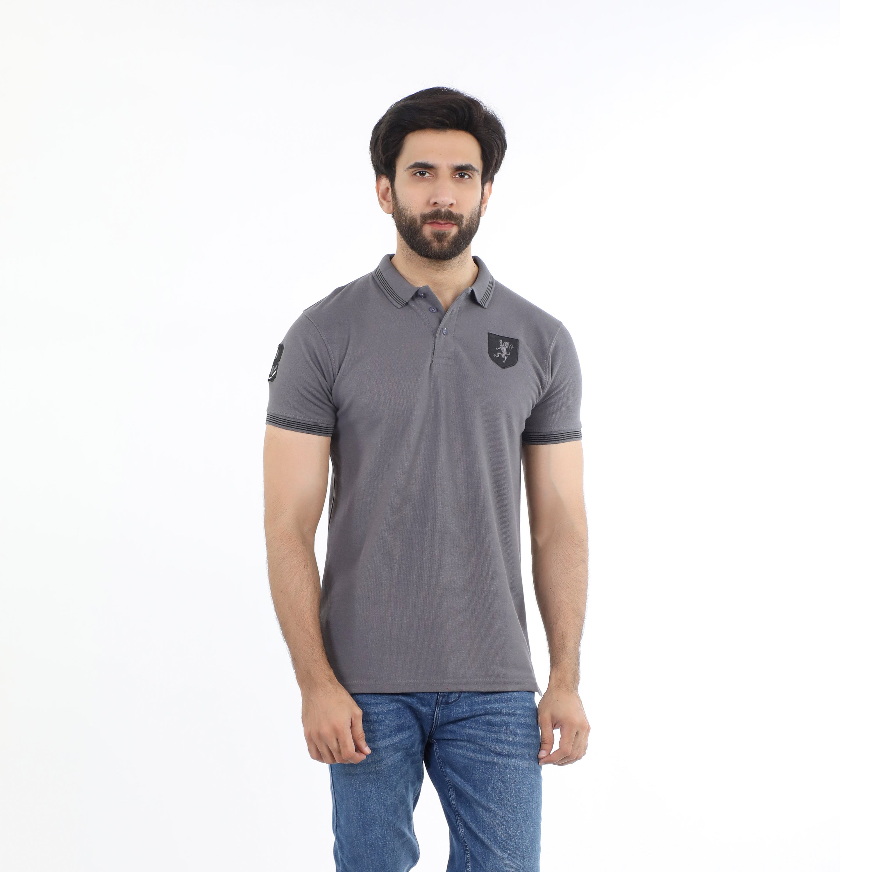 Men's Half Sleeves Polo T-Shirt - Grey, Men's T-Shirts & Polos, Chase Value, Chase Value