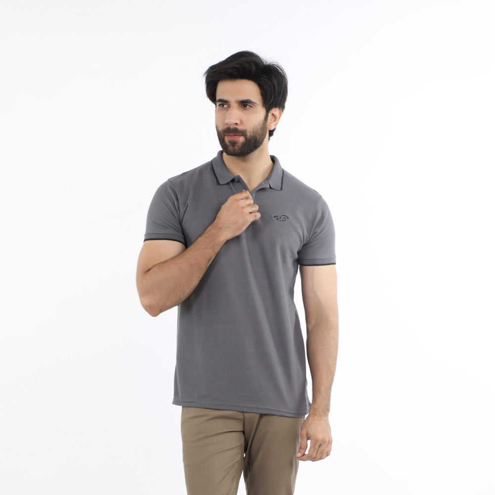 Men's Half Sleeves Polo T-Shirt - Grey, Men's T-Shirts & Polos, Chase Value, Chase Value