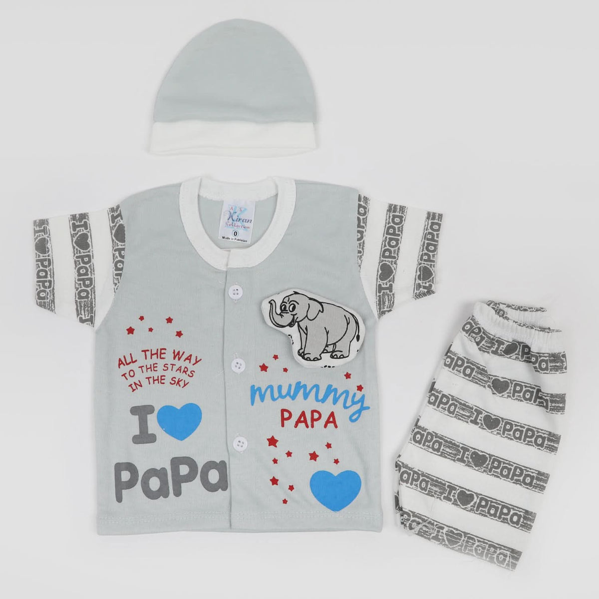 Newborn Boys Half Sleeves Suit - Grey, Newborn Boys Sets & Suits, Chase Value, Chase Value