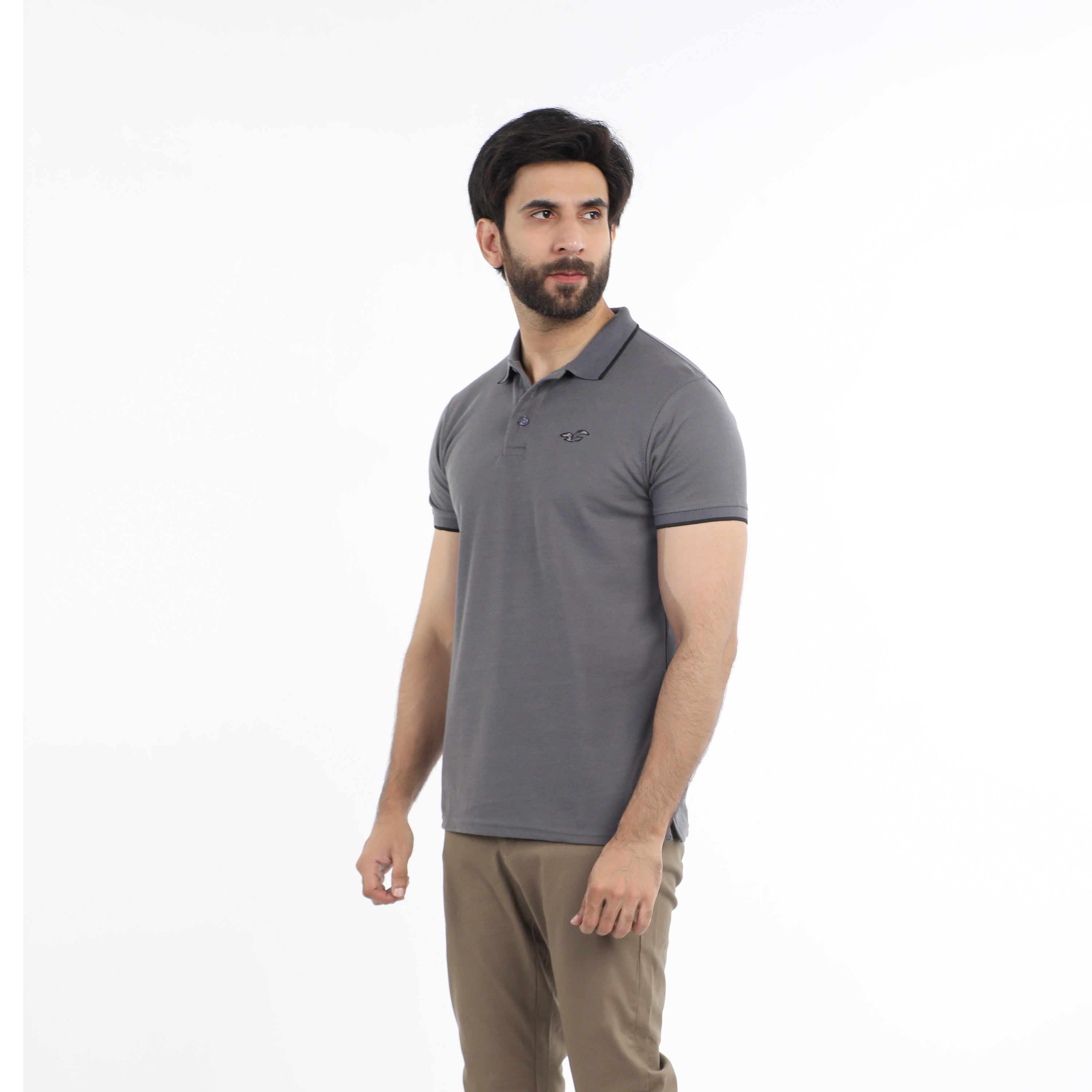 Men's Half Sleeves Polo T-Shirt - Grey, Men's T-Shirts & Polos, Chase Value, Chase Value