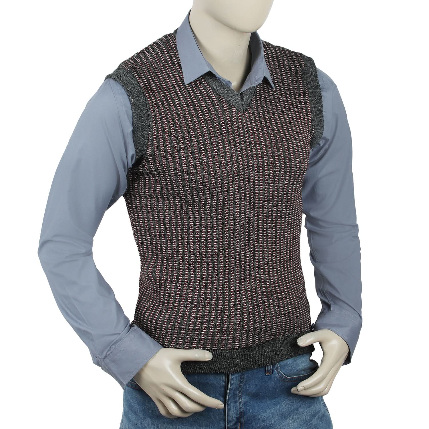 Men's Sleeveless Sweater  - Grey, Men's Sweater & Sweat Shirts, Chase Value, Chase Value