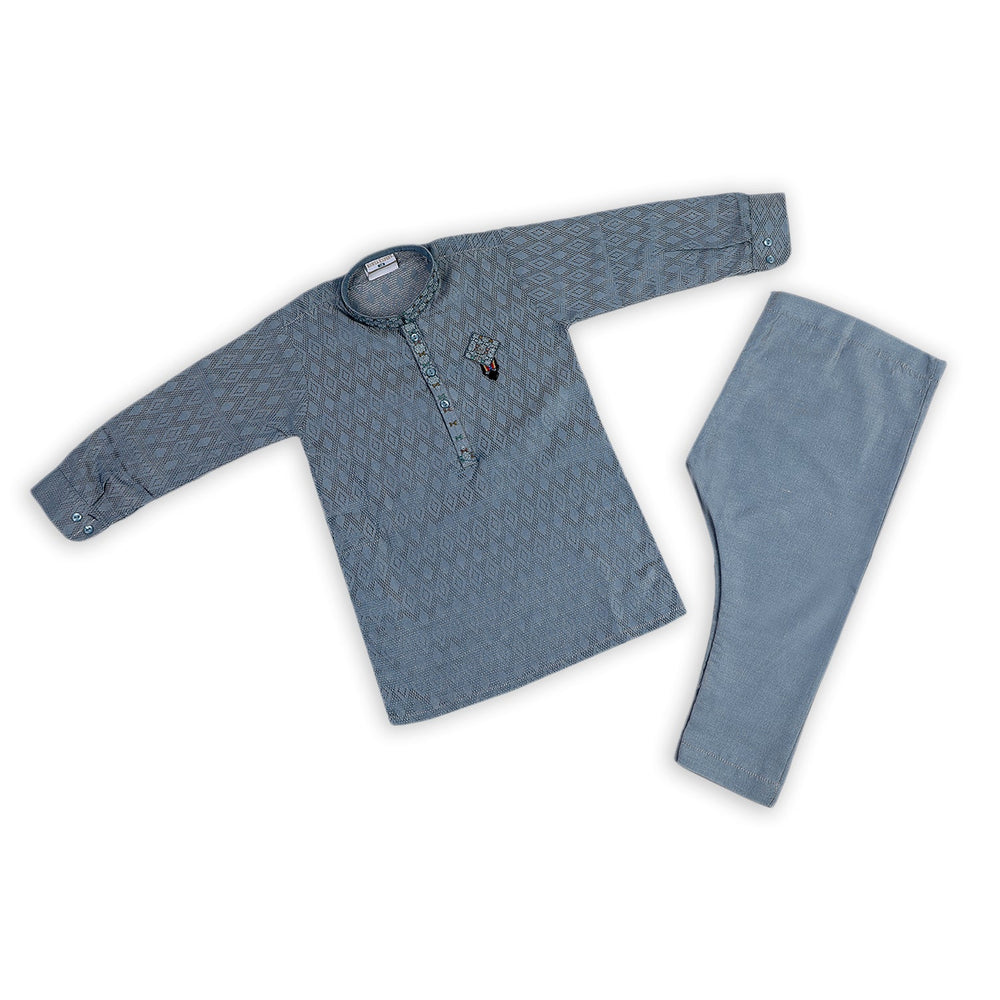 Boys Embroidered Shalwar Suit - Grey, Boys Shalwar Kameez, Chase Value, Chase Value