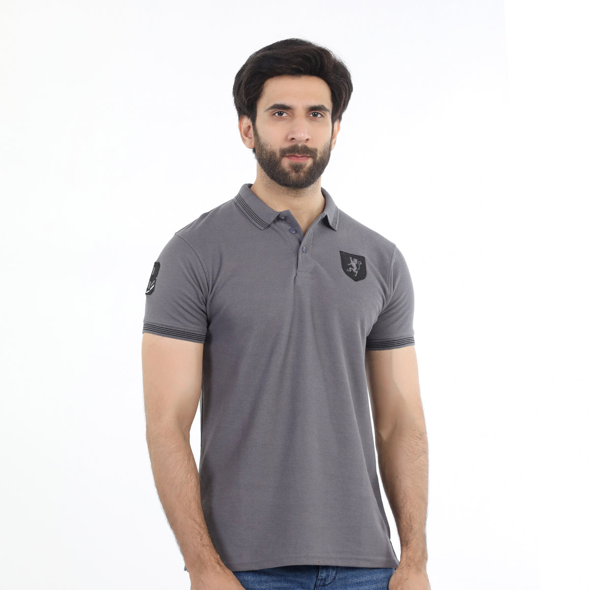 Men's Half Sleeves Polo T-Shirt - Grey, Men's T-Shirts & Polos, Chase Value, Chase Value
