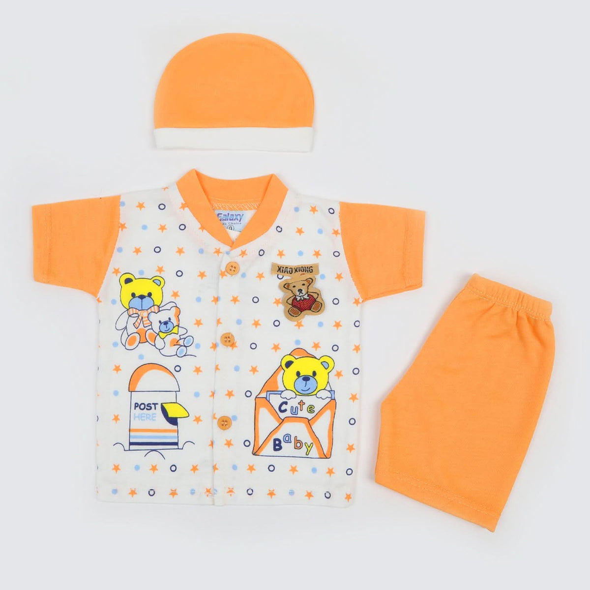 Newborn Boys Half Sleeves Suit - Peach, Newborn Boys Sets & Suits, Chase Value, Chase Value
