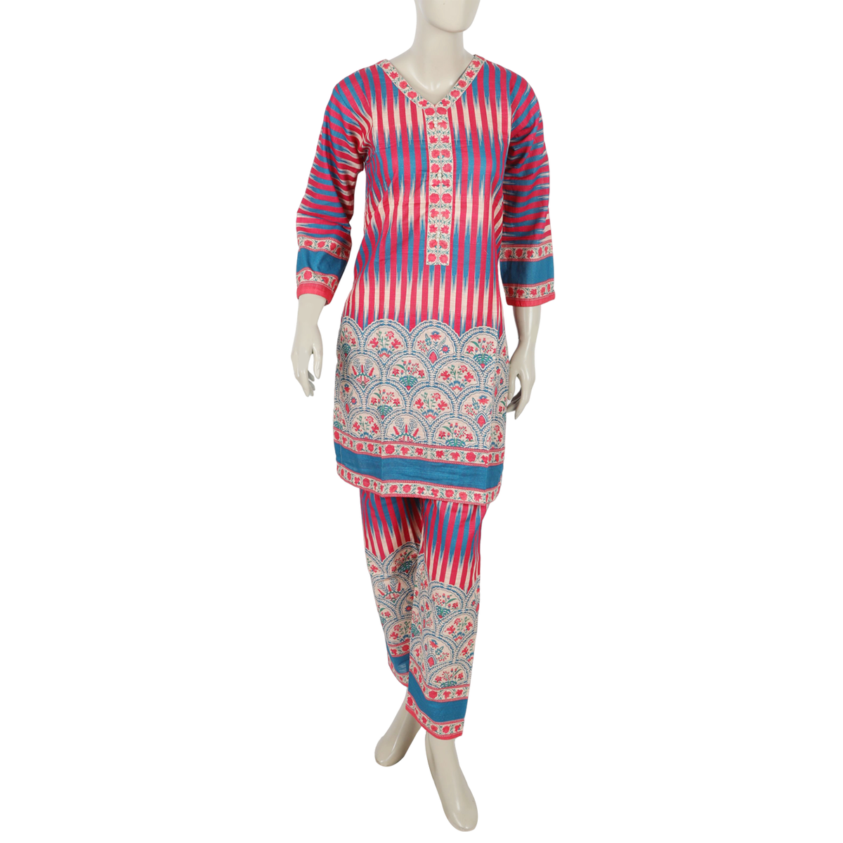 Women's Digital Printed Khaddar 2pcs Suit - Pink, Women Shalwar Suits, Chase Value, Chase Value