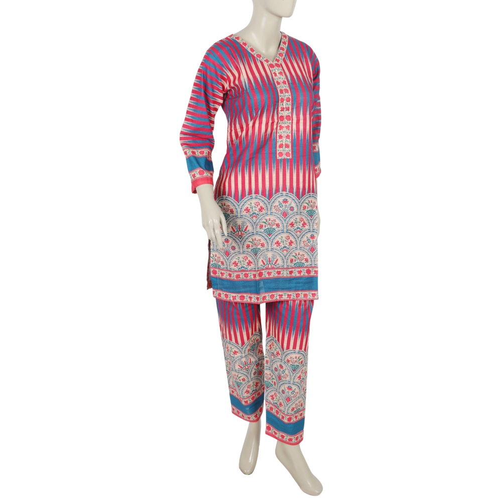 Women's Digital Printed Khaddar 2pcs Suit - Pink, Women Shalwar Suits, Chase Value, Chase Value