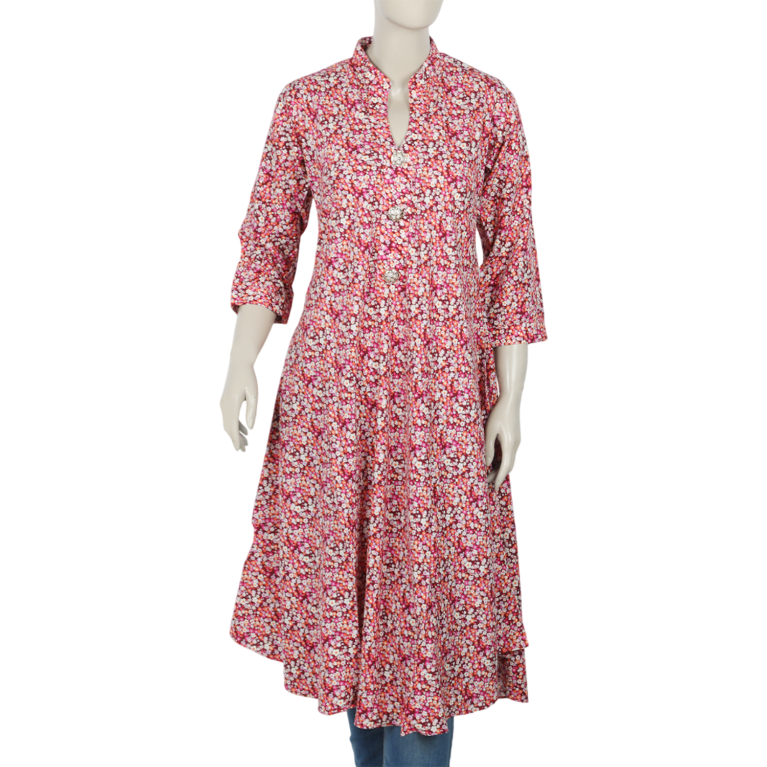 Women's Jalpari Printed Kurti - Pink, Women Ready Kurtis, Chase Value, Chase Value