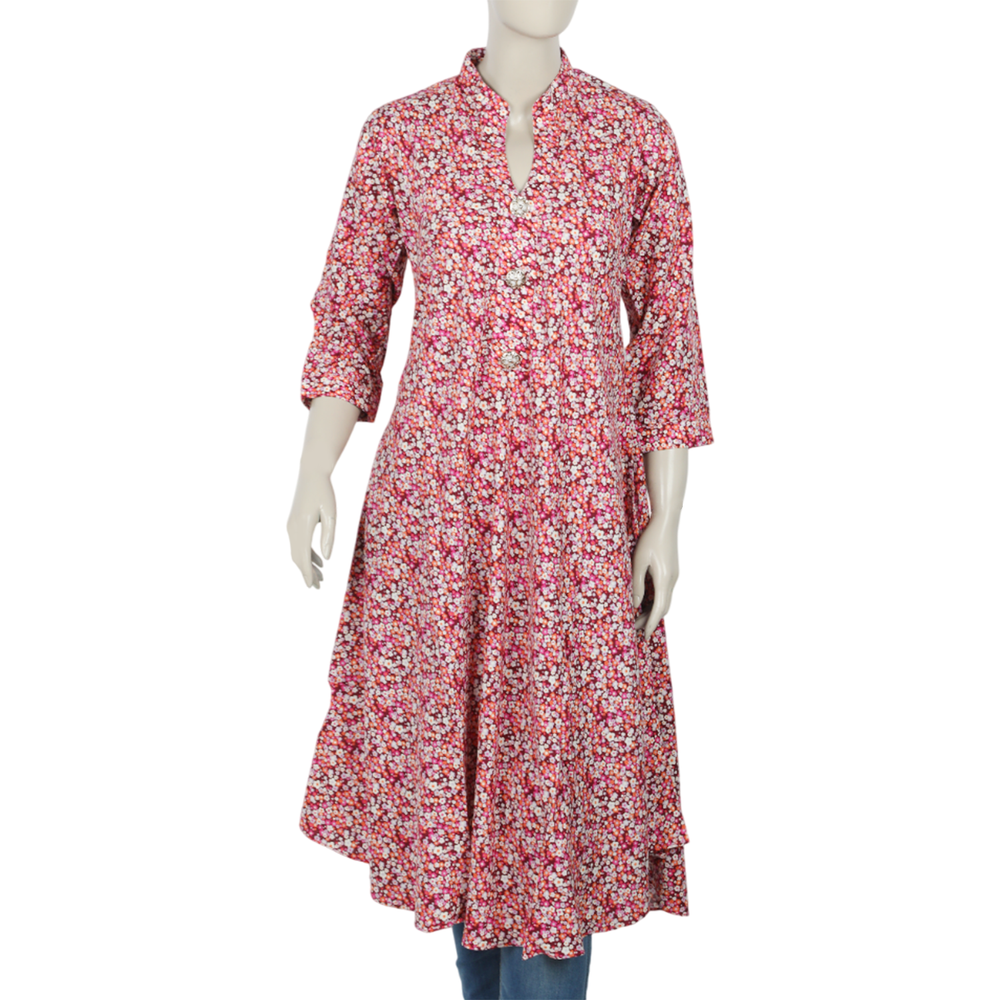 Women's Jalpari Printed Kurti - Pink, Women Ready Kurtis, Chase Value, Chase Value